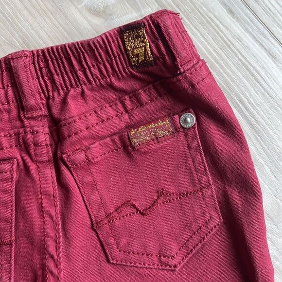 7 For All Mankind Burgundy Jeans Pants Baby 3/6 Months - Picture 4 of 6